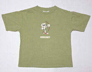 Zara Kids Minecraft Skeleton Survival Mode Green T-Shirt Size 11-12